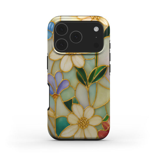 Stained Glass Floral phone case – MagSafe iPhone case, front view