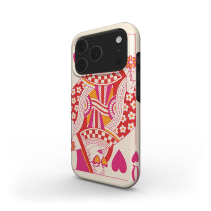 Queen of Hearts phone case – MagSafe iPhone case, angled view