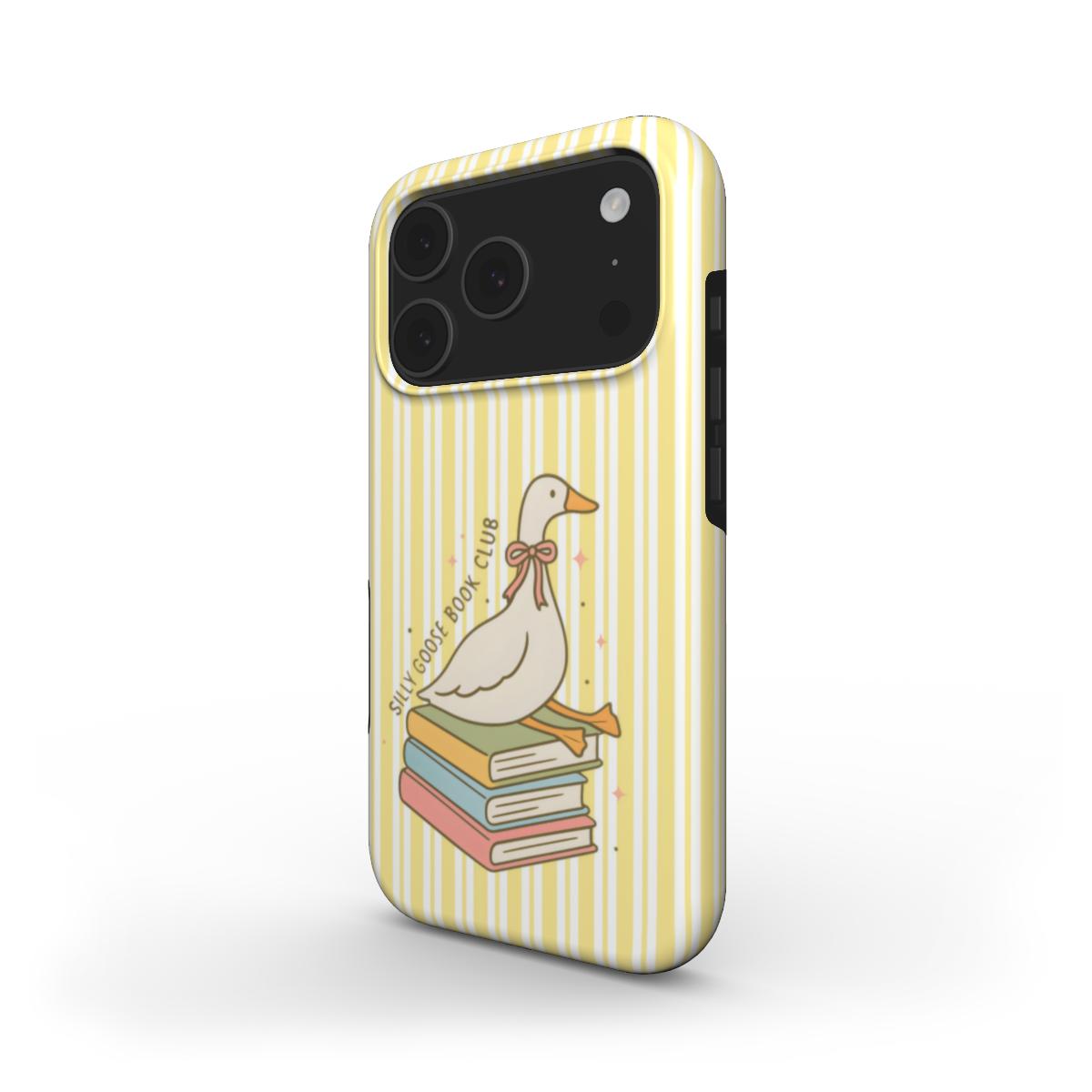 Reading Goose phone case – MagSafe iPhone case, angled view
