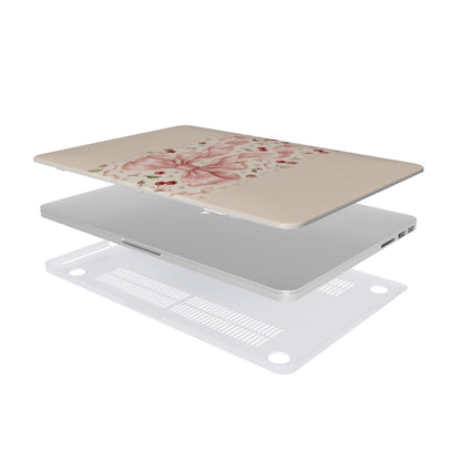 Satin Bow & Cherries MacBook case — hard-shell laptop cover, two-piece shell view