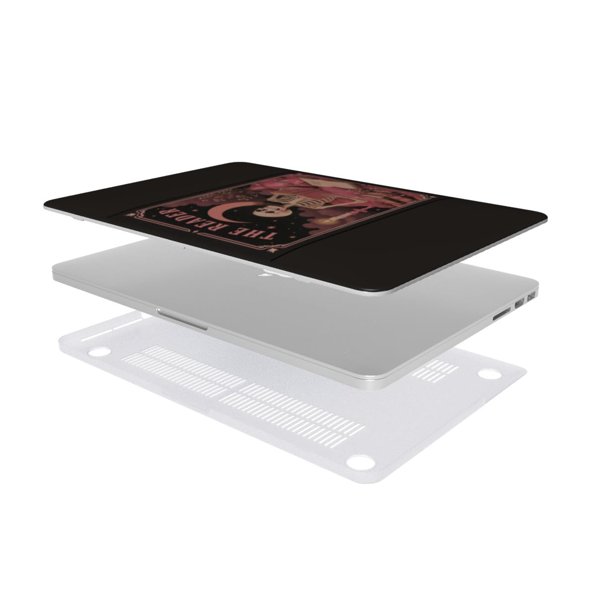 The Reader Tarot MacBook case — hard-shell laptop cover, two-piece shell view