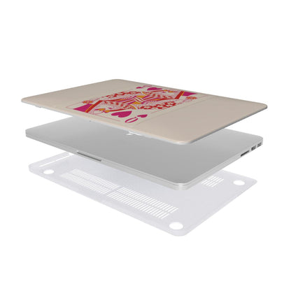 Queen of Hearts MacBook case — hard-shell laptop cover, two-piece shell view