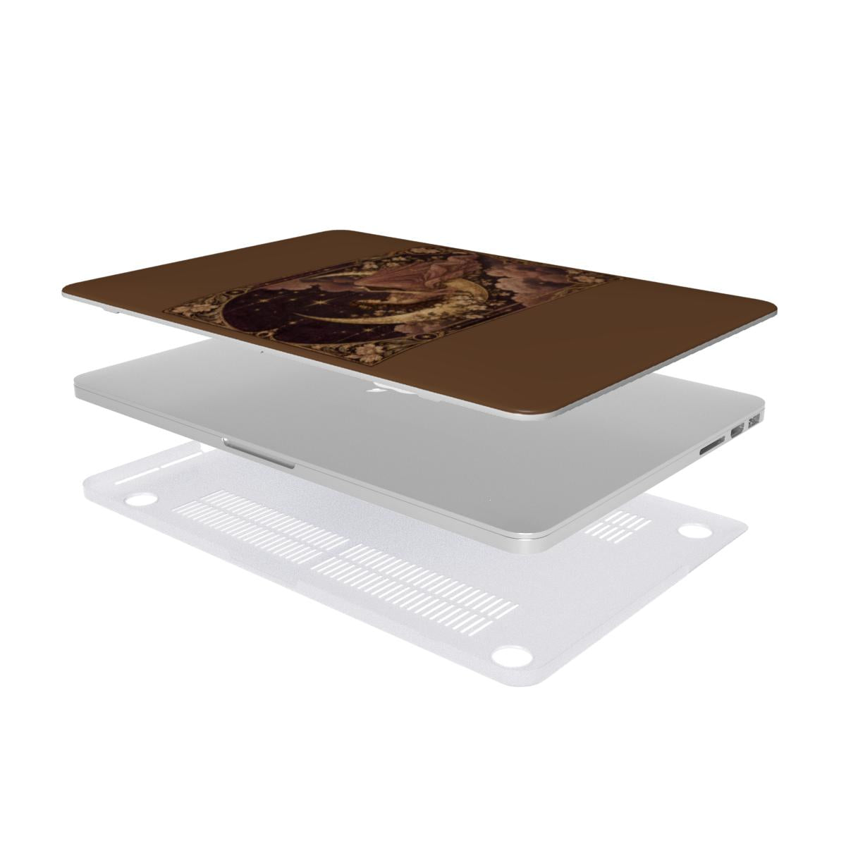 Reader Under the Stars MacBook case — hard-shell laptop cover, two-piece shell view