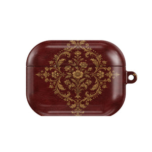 Oxblood Gilded Binding AirPods Case