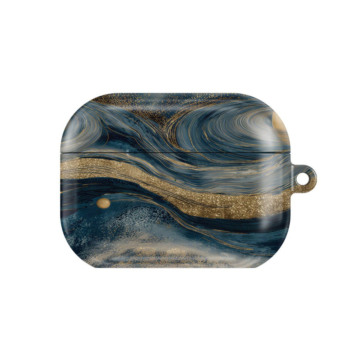 Starry Night Cosmos AirPods case — hard-shell earbuds cover, closed front view
