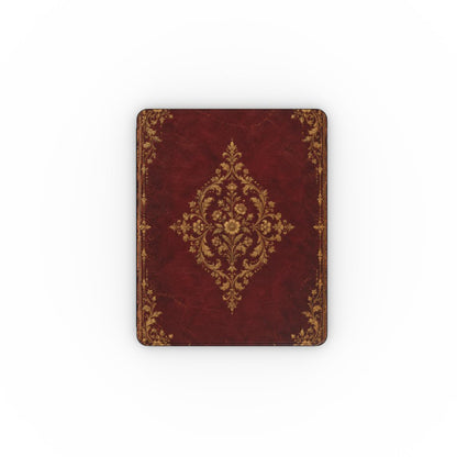 Oxblood Gilded Binding iPad case — gold-tooled filigree medallion on oxblood