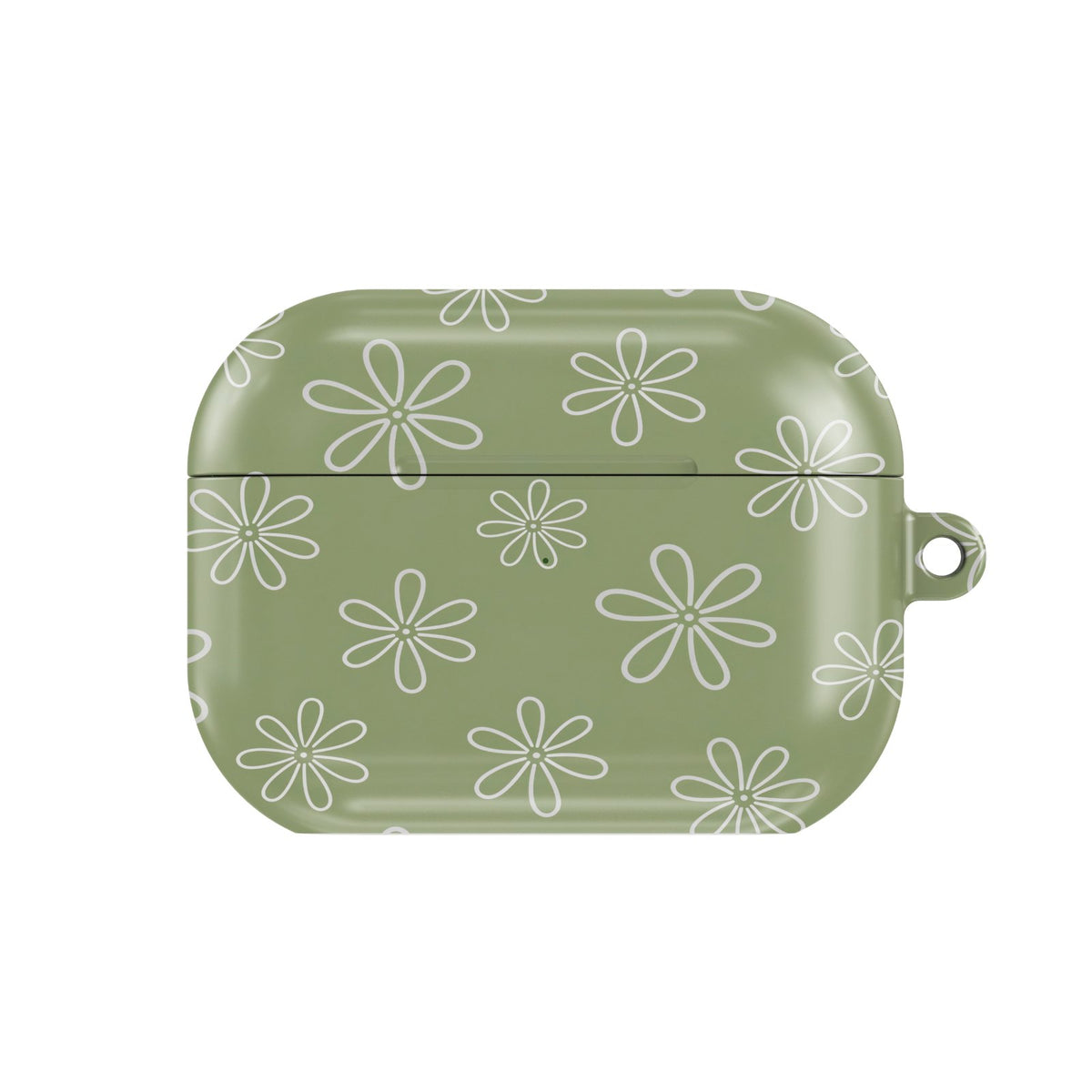 Line Daisy AirPods case — hard-shell earbuds cover, closed front view