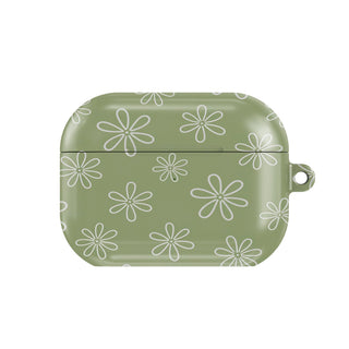 Line Daisy AirPods case — hard-shell earbuds cover, closed front view