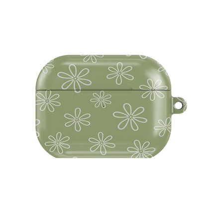 Line Daisy AirPods case — hard-shell earbuds cover, closed front view