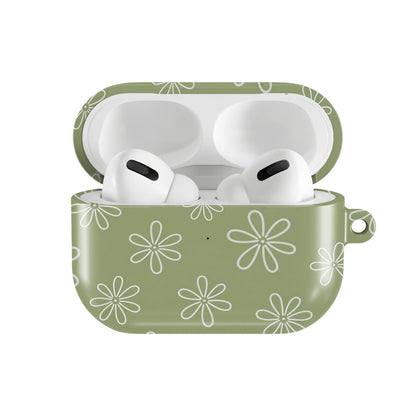 Line Daisy AirPods case — hard-shell earbuds cover, open front view