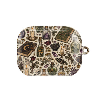 Herbalist's Apothecary AirPods case — hard-shell earbuds cover, closed front view