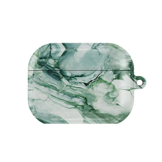 Jade Marble AirPods case — hard-shell earbuds cover, closed front view