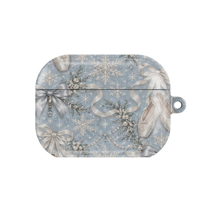 Winter Ballet AirPods case — hard-shell earbuds cover, closed front view