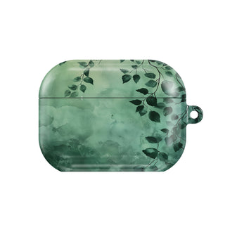 Forest Canopy AirPods case — hard-shell earbuds cover, closed front view