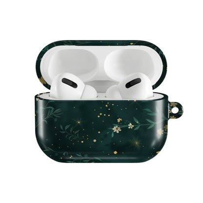 Night Garden AirPods case — hard-shell earbuds cover, open front view