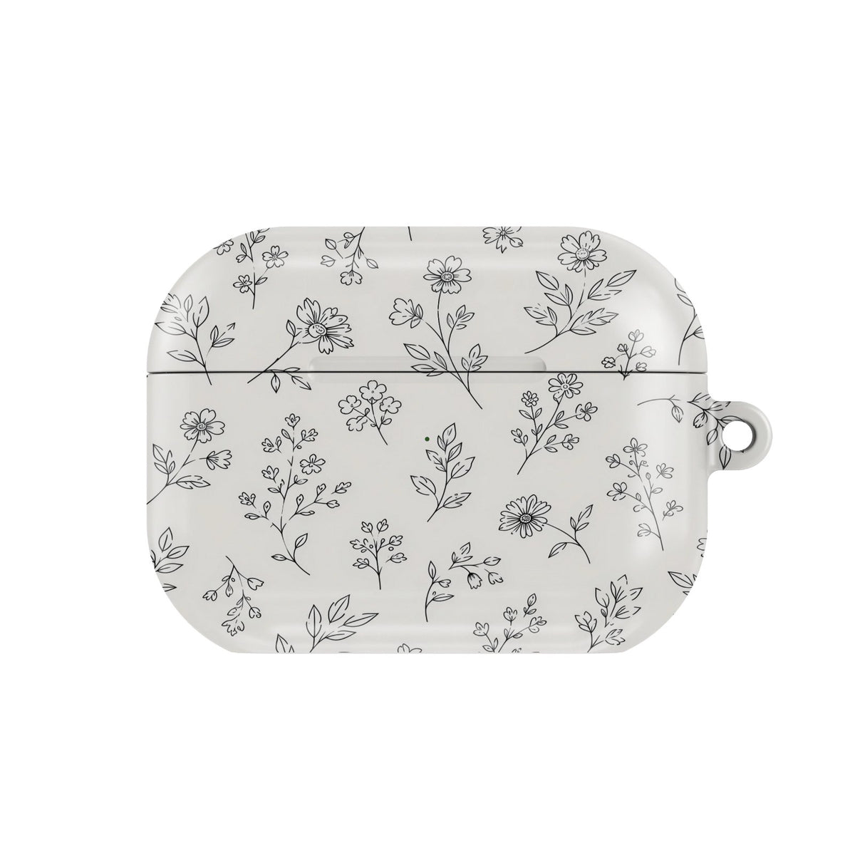 Line Art Wildflower AirPods case — hard-shell earbuds cover, closed front view