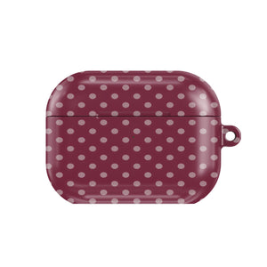 Wine Polka Dot AirPods Case