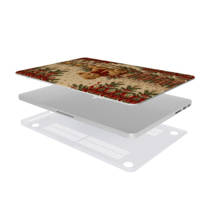 Vintage Teddy Bear MacBook case — hard-shell laptop cover, two-piece shell view