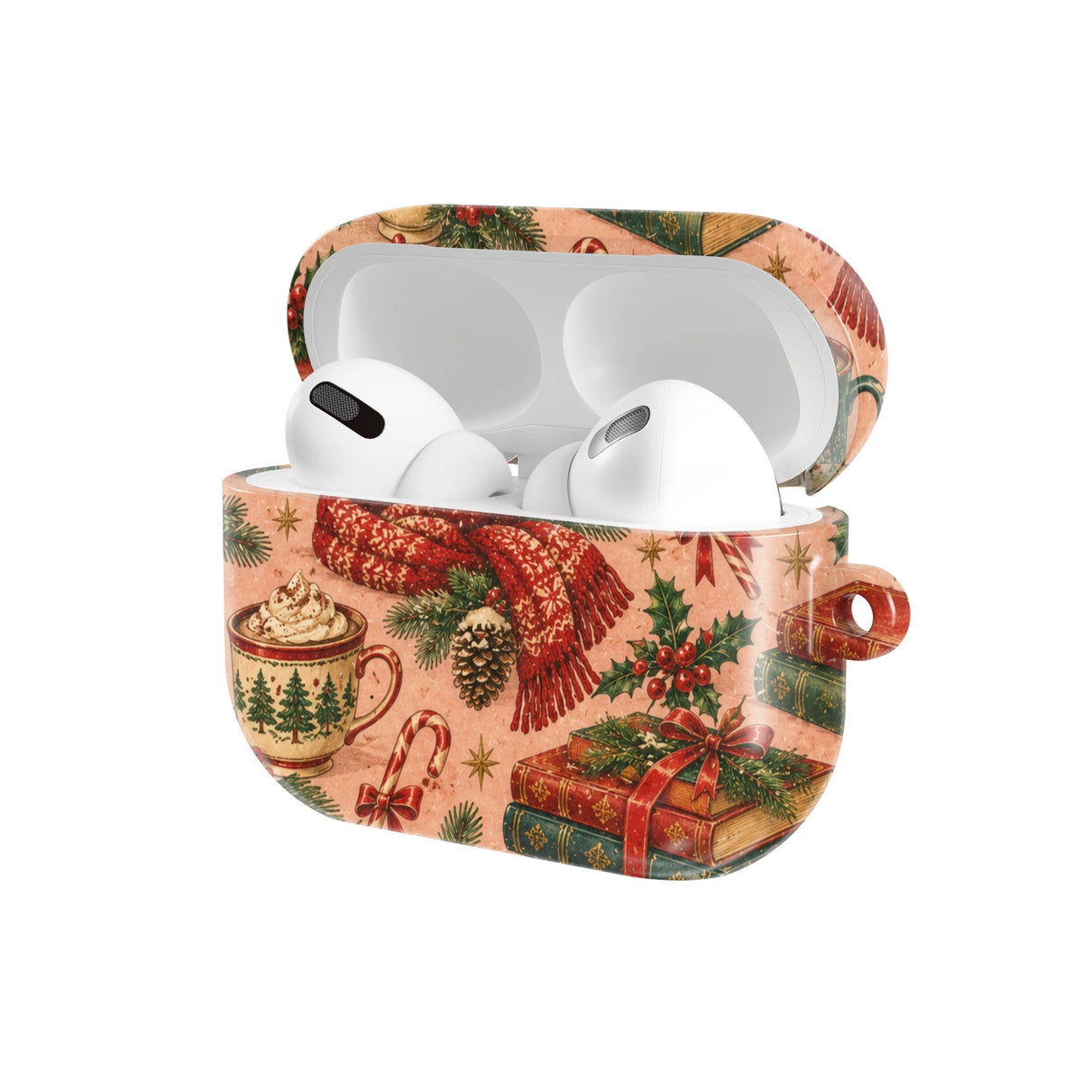 Cocoa & Books AirPods case — open angled view