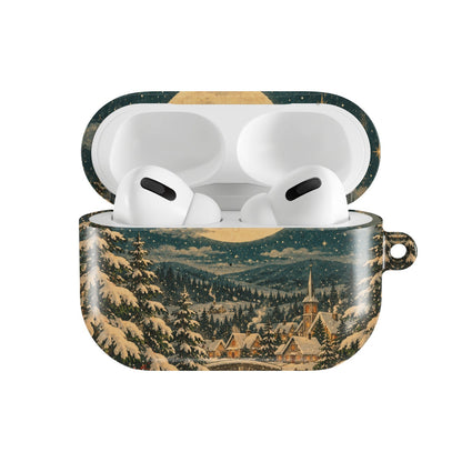Christmas Eve Sleigh AirPods case — open front view