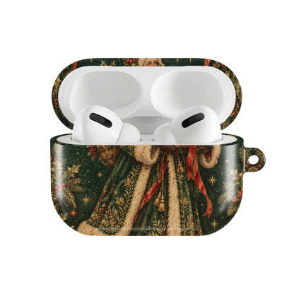Father Christmas & Books AirPods case — open front view