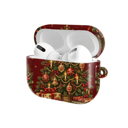 Vintage Tree & Books AirPods case — open angled view