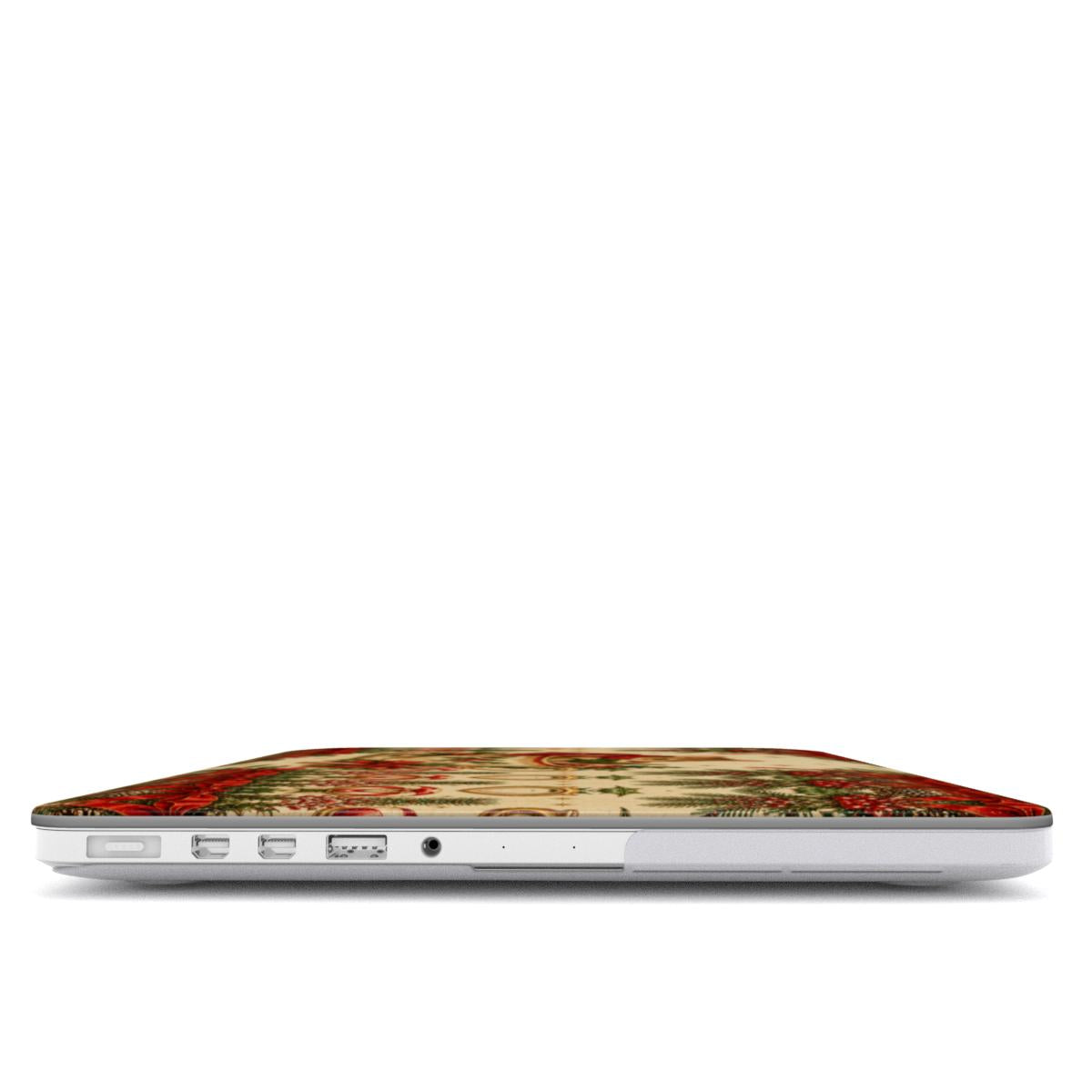 Teacup Mouse MacBook case — hard-shell laptop cover, side view with ports