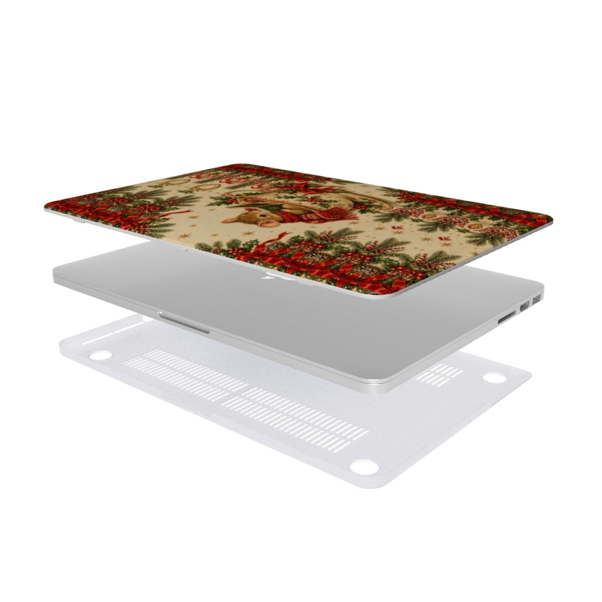 Teacup Mouse MacBook case — hard-shell laptop cover, two-piece shell view