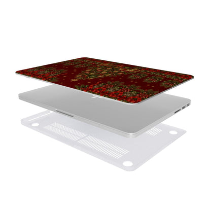 Vintage Tree & Books MacBook case — hard-shell laptop cover, two-piece shell view