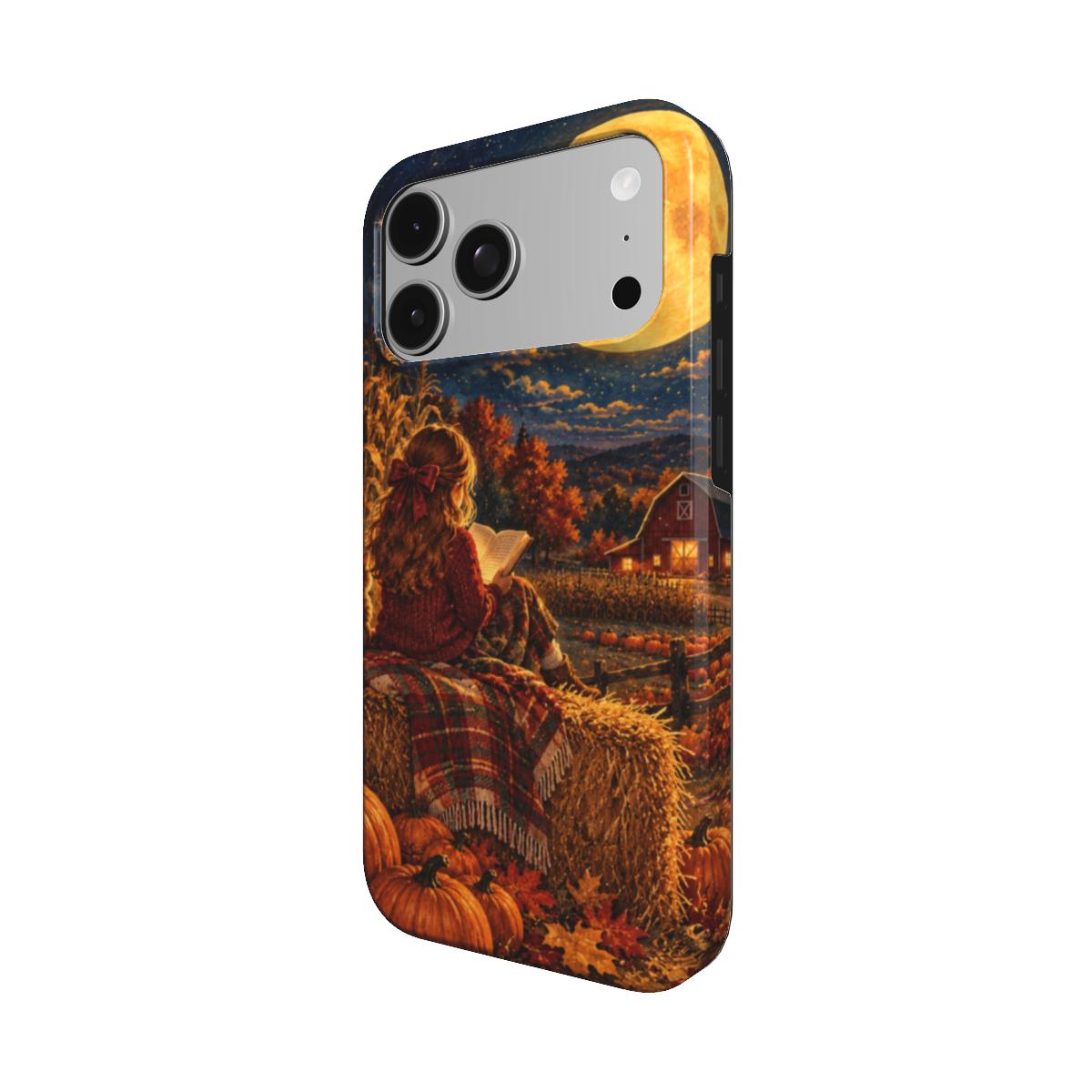 Harvest Moon Reader phone case — MagSafe iPhone case, angled view
