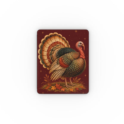 Vintage Turkey iPad case — ornate Victorian-postcard turkey on deep burgundy