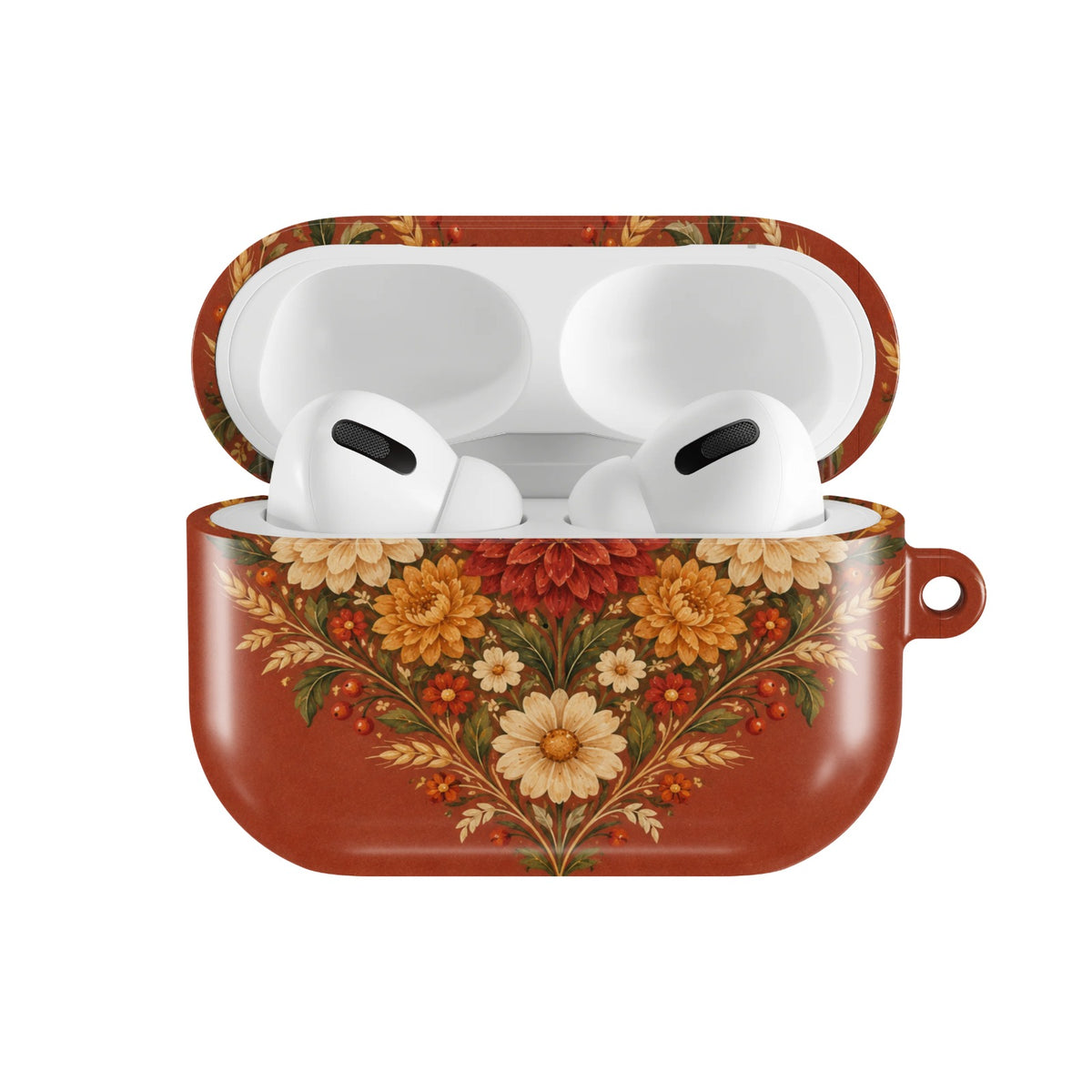 Grateful Hearts AirPods case — open front view