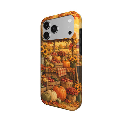 Harvest Market phone case — MagSafe iPhone case, angled view
