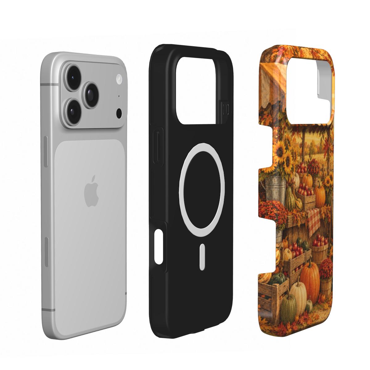 Harvest Market phone case — MagSafe iPhone case, shell and liner views