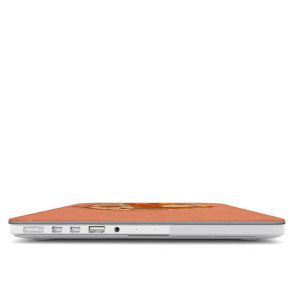 Pumpkin Pie Slice MacBook case — hard-shell laptop cover, side view with ports