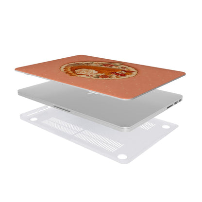 Pumpkin Pie Slice MacBook case — hard-shell laptop cover, two-piece shell view