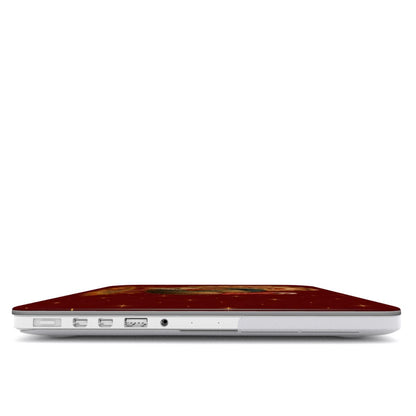 Vintage Turkey MacBook case — hard-shell laptop cover, side view with ports