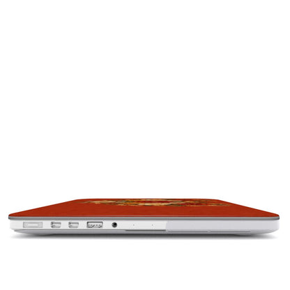 Grateful Hearts MacBook case — hard-shell laptop cover, side view with ports