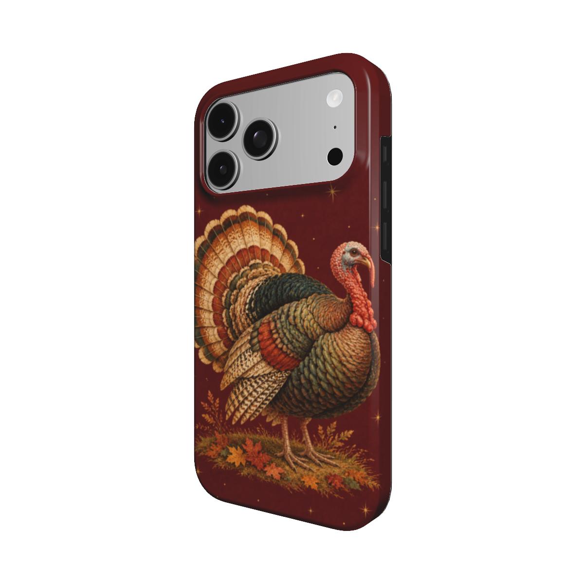 Vintage Turkey phone case — MagSafe iPhone case, angled view