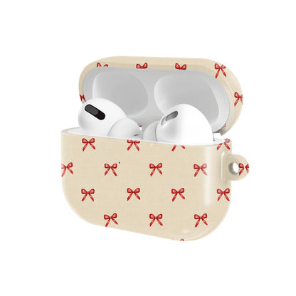 Tiny Red Bows AirPods case — open angled view