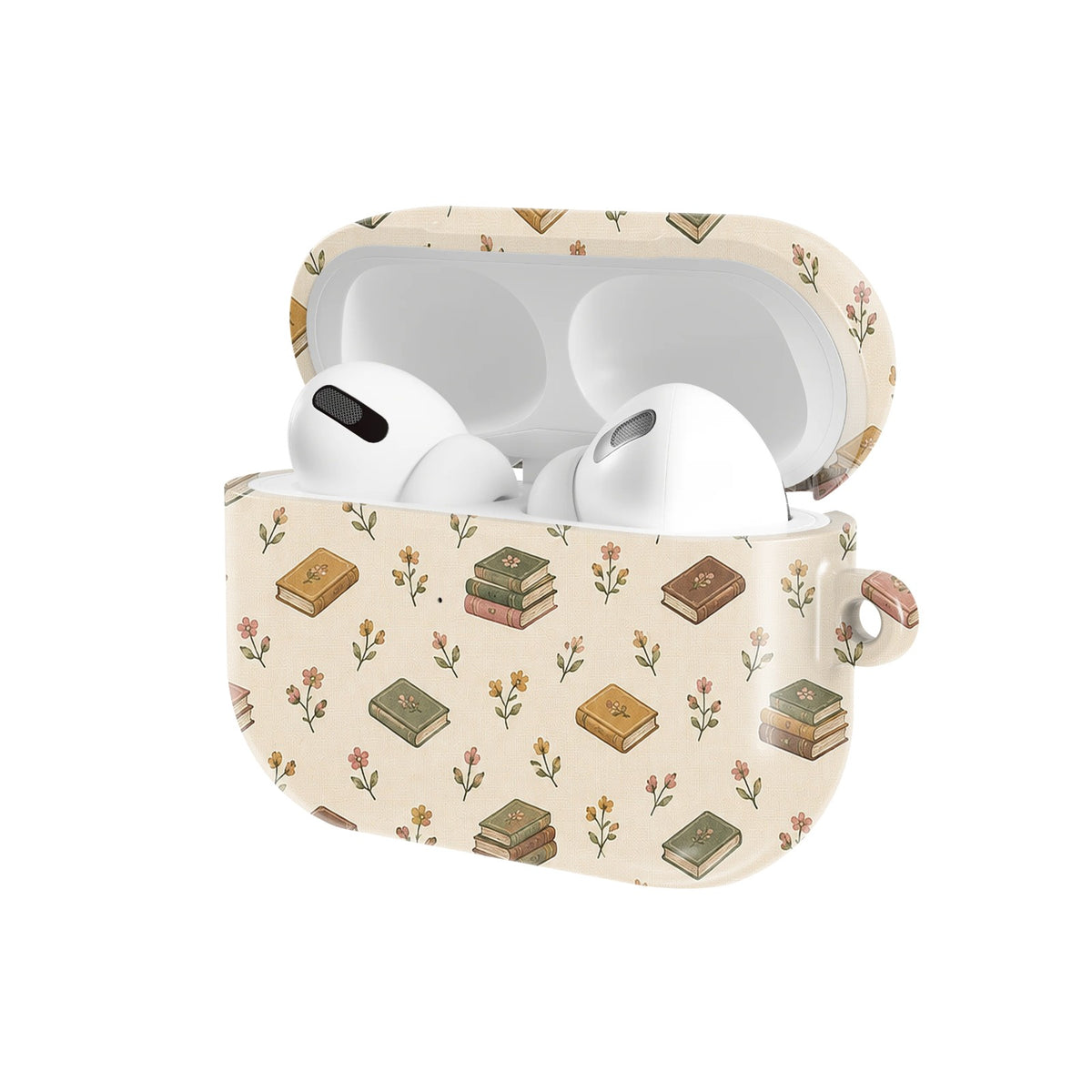 Tiny Books AirPods case — open angled view