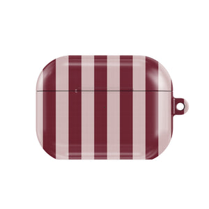 Burgundy Blush Stripe AirPods Case