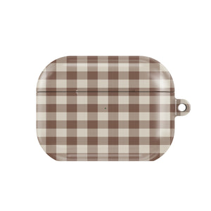 Brown Gingham AirPods Case