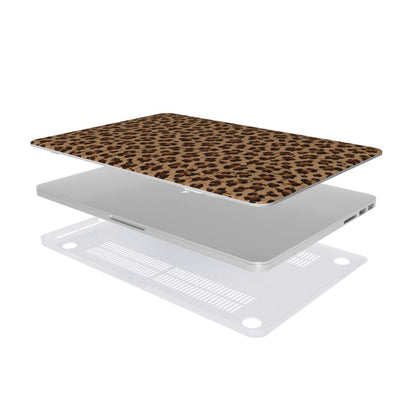 Classic Leopard MacBook case — hard-shell laptop cover, two-piece shell view