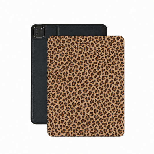 Classic Leopard iPad case — classic leopard spots on warm caramel