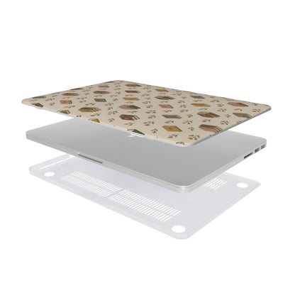 Tiny Books MacBook case — hard-shell laptop cover, two-piece shell view