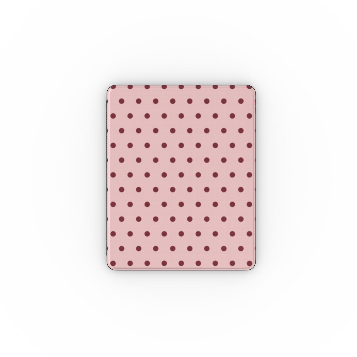 Dusty Rose Polka Dot iPad case — burgundy polka dots on dusty rose