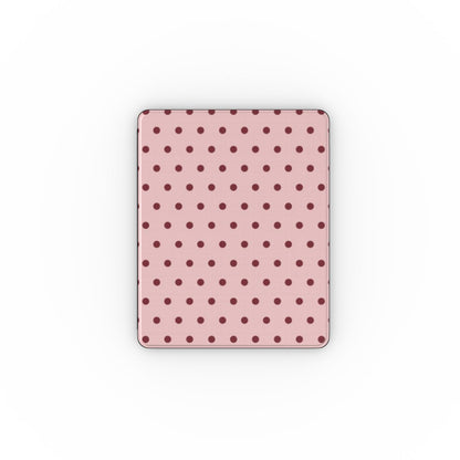 Dusty Rose Polka Dot iPad case — burgundy polka dots on dusty rose