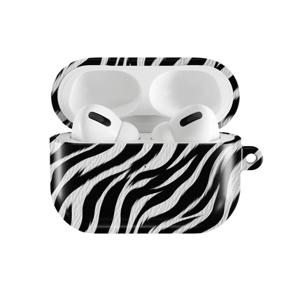 Zebra AirPods case — open front view
