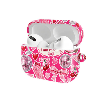Sssh I Am Reading AirPods case — open angled view